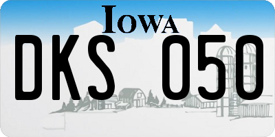 IA license plate DKS050