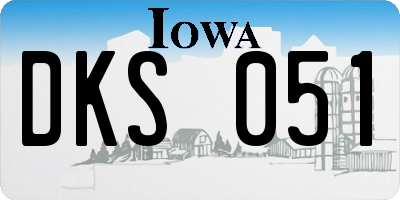 IA license plate DKS051