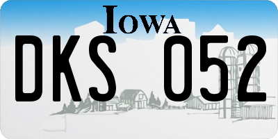 IA license plate DKS052