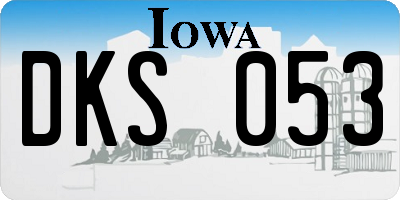 IA license plate DKS053