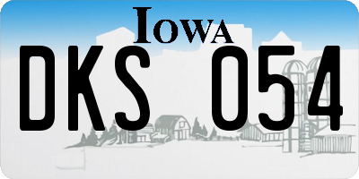 IA license plate DKS054