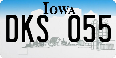 IA license plate DKS055