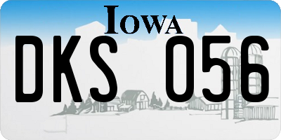 IA license plate DKS056