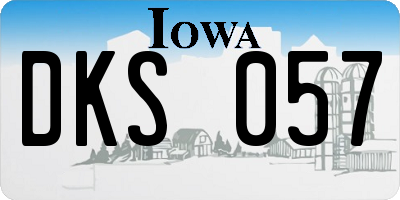 IA license plate DKS057
