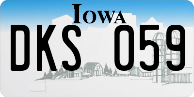 IA license plate DKS059