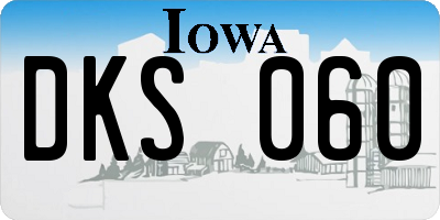 IA license plate DKS060