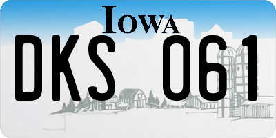 IA license plate DKS061