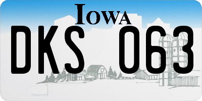 IA license plate DKS063