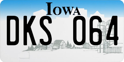 IA license plate DKS064