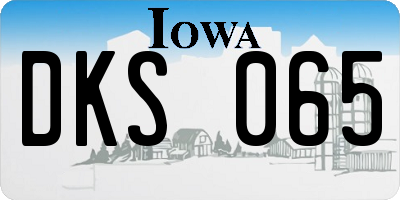 IA license plate DKS065