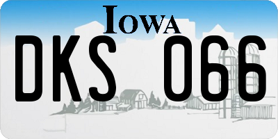 IA license plate DKS066