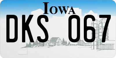 IA license plate DKS067