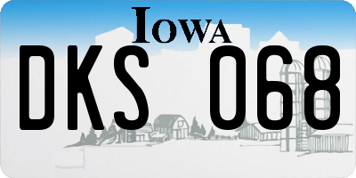 IA license plate DKS068