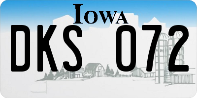 IA license plate DKS072