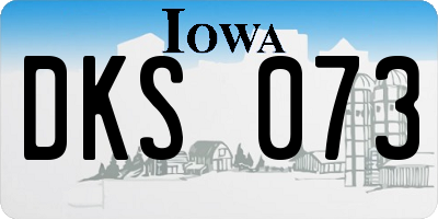 IA license plate DKS073