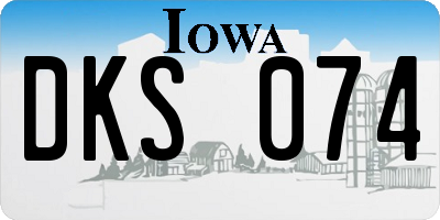 IA license plate DKS074