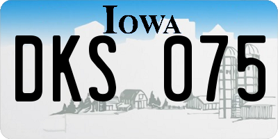 IA license plate DKS075