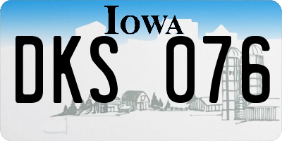 IA license plate DKS076