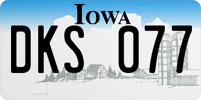IA license plate DKS077