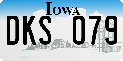 IA license plate DKS079
