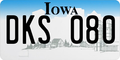 IA license plate DKS080
