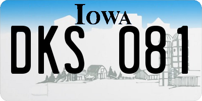IA license plate DKS081
