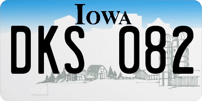 IA license plate DKS082