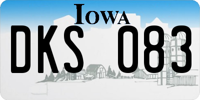 IA license plate DKS083