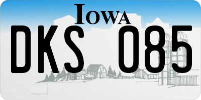 IA license plate DKS085
