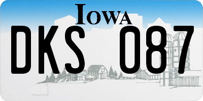 IA license plate DKS087