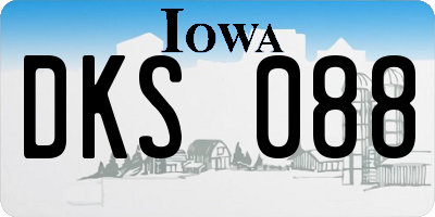 IA license plate DKS088