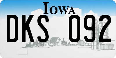 IA license plate DKS092