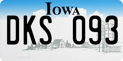 IA license plate DKS093