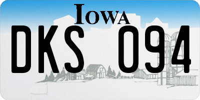 IA license plate DKS094
