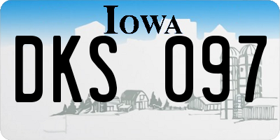 IA license plate DKS097