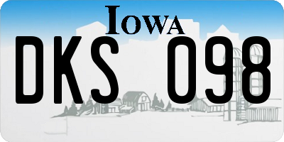IA license plate DKS098