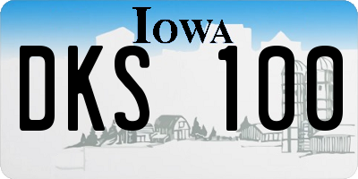IA license plate DKS100