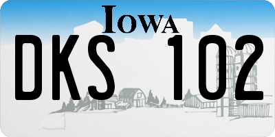 IA license plate DKS102