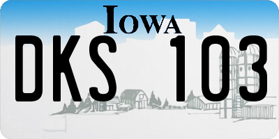 IA license plate DKS103