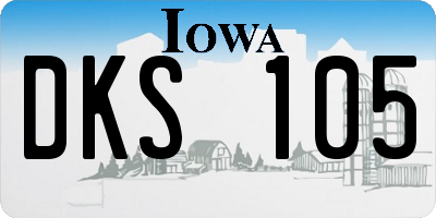 IA license plate DKS105