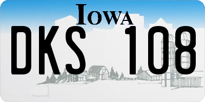 IA license plate DKS108