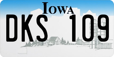 IA license plate DKS109