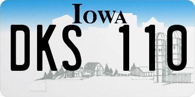 IA license plate DKS110