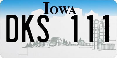 IA license plate DKS111