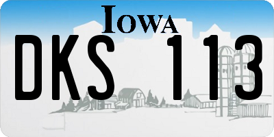 IA license plate DKS113