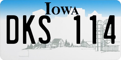 IA license plate DKS114