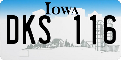 IA license plate DKS116