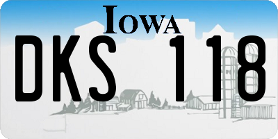 IA license plate DKS118