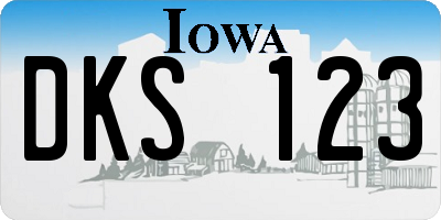 IA license plate DKS123