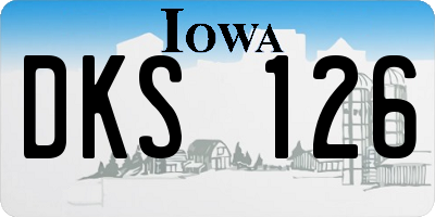 IA license plate DKS126